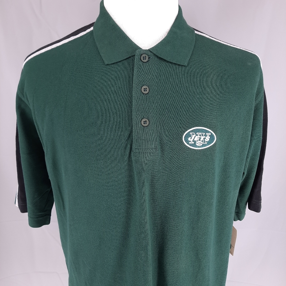 NFL New York Jets Green Golf Polo Shirt Men's Size L Short Sleeve Embroidered - Picture 1 of 8